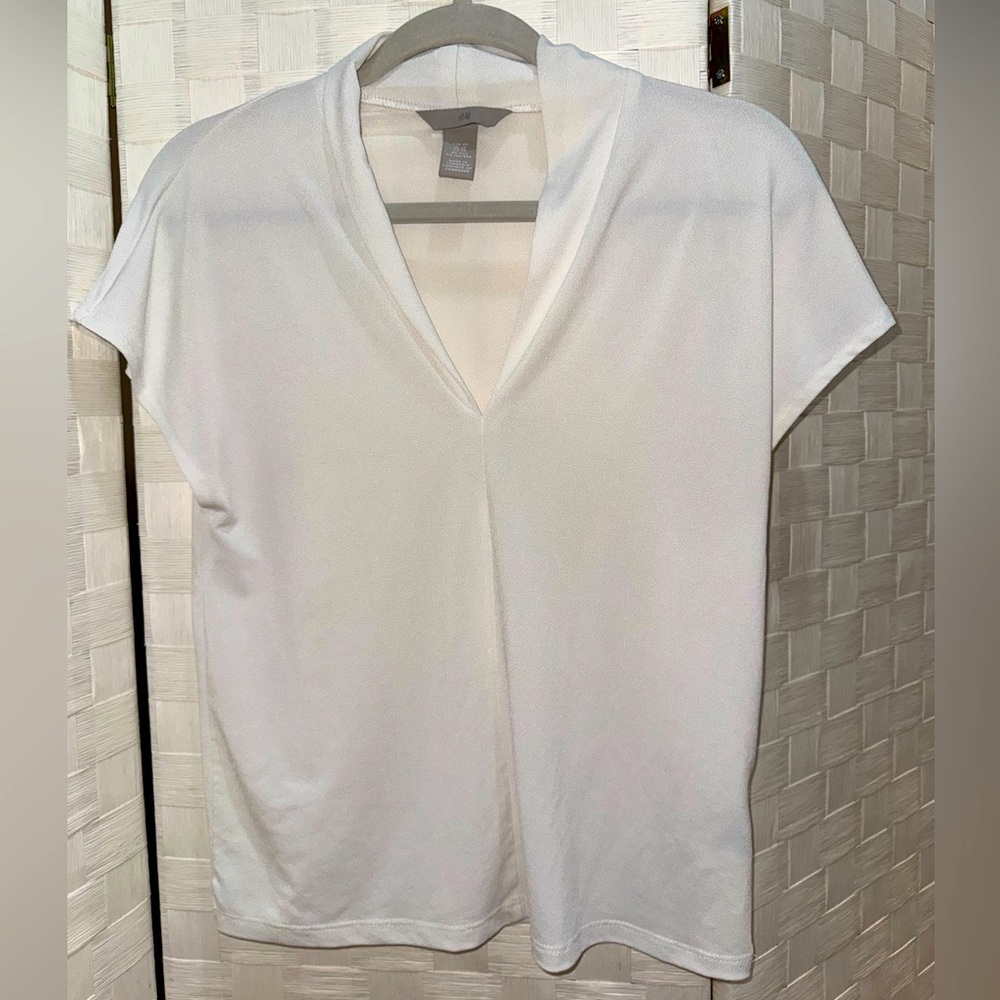 Short Sleeve V Neck Blouse